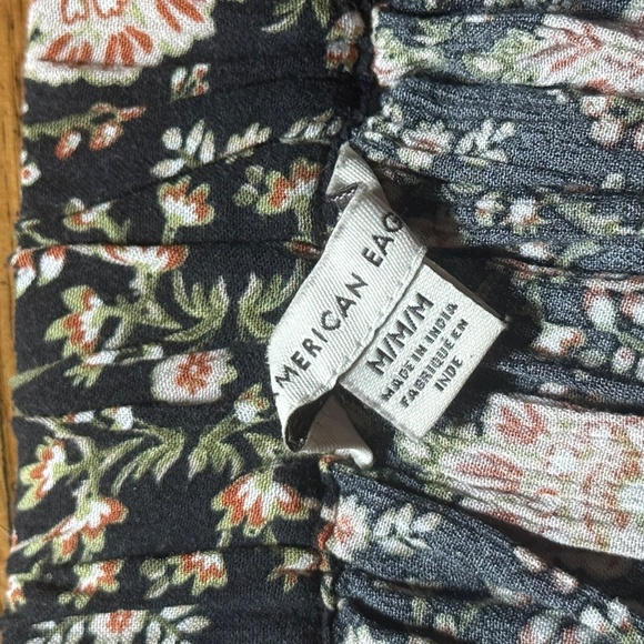 American Eagle Black Floral Midi Skirt - Picture 10 of 11